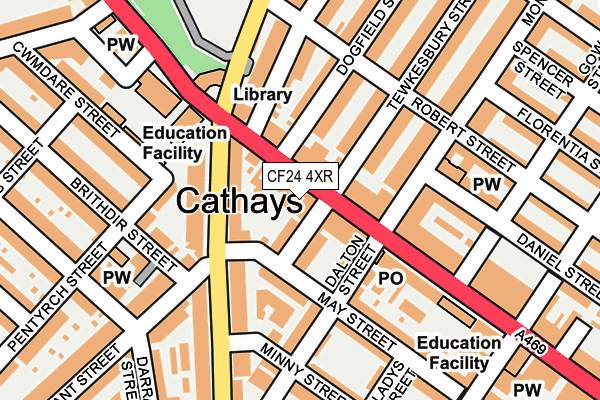 CF24 4XR map - OS OpenMap – Local (Ordnance Survey) CF24 4XR map - OS OpenMap – Local (Ordnance Survey)