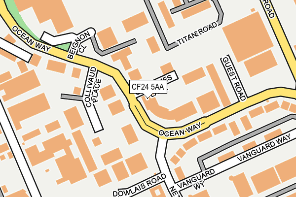 CF24 5AA map - OS OpenMap – Local (Ordnance Survey) CF24 5AA map - OS OpenMap – Local (Ordnance Survey)
