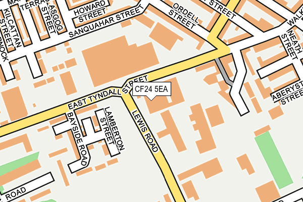 CF24 5EA map - OS OpenMap – Local (Ordnance Survey) CF24 5EA map - OS OpenMap – Local (Ordnance Survey)