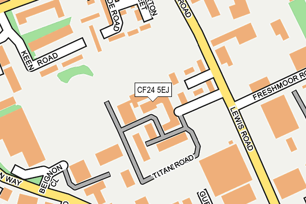 CF24 5EJ map - OS OpenMap – Local (Ordnance Survey) CF24 5EJ map - OS OpenMap – Local (Ordnance Survey)