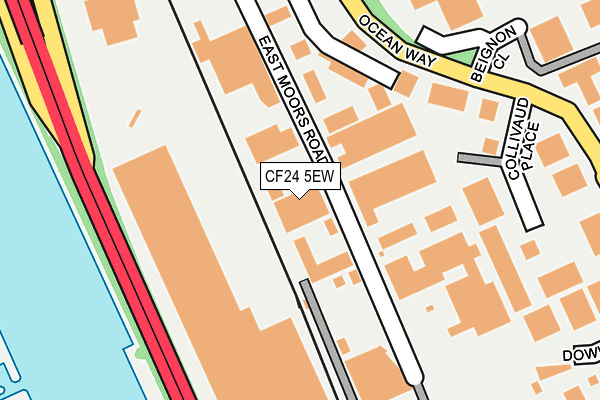 CF24 5EW map - OS OpenMap – Local (Ordnance Survey) CF24 5EW map - OS OpenMap – Local (Ordnance Survey)