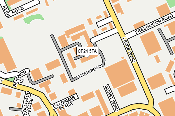 CF24 5FA map - OS OpenMap – Local (Ordnance Survey) CF24 5FA map - OS OpenMap – Local (Ordnance Survey)