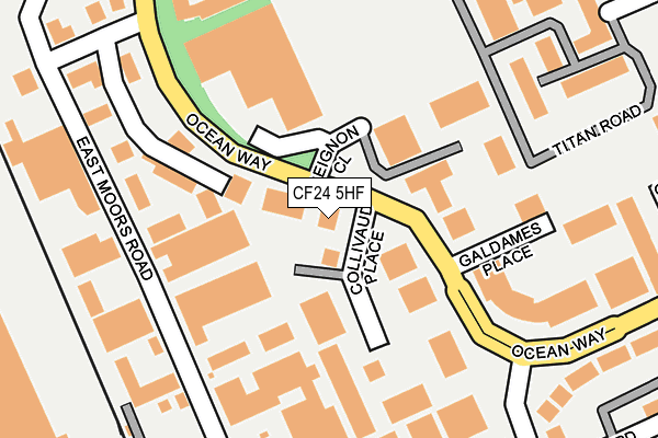 CF24 5HF map - OS OpenMap – Local (Ordnance Survey) CF24 5HF map - OS OpenMap – Local (Ordnance Survey)