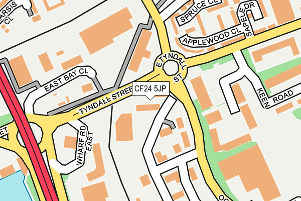 CF24 5JP map - OS OpenMap – Local (Ordnance Survey) CF24 5JP map - OS OpenMap – Local (Ordnance Survey)