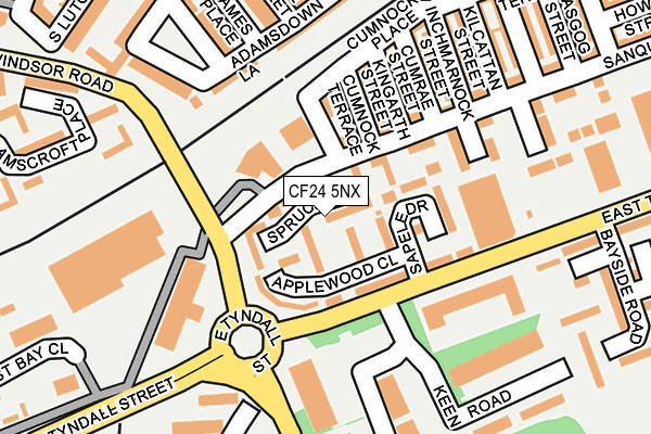 CF24 5NX map - OS OpenMap – Local (Ordnance Survey) CF24 5NX map - OS OpenMap – Local (Ordnance Survey)