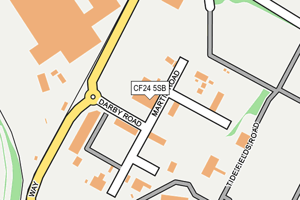 CF24 5SB map - OS OpenMap – Local (Ordnance Survey) CF24 5SB map - OS OpenMap – Local (Ordnance Survey)