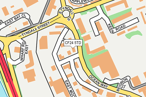 CF24 5TD map - OS OpenMap – Local (Ordnance Survey) CF24 5TD map - OS OpenMap – Local (Ordnance Survey)