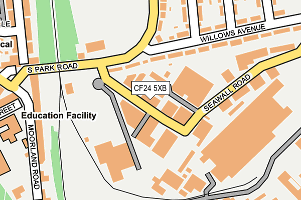CF24 5XB map - OS OpenMap – Local (Ordnance Survey) CF24 5XB map - OS OpenMap – Local (Ordnance Survey)
