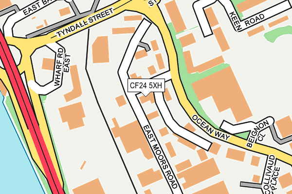 CF24 5XH map - OS OpenMap – Local (Ordnance Survey) CF24 5XH map - OS OpenMap – Local (Ordnance Survey)