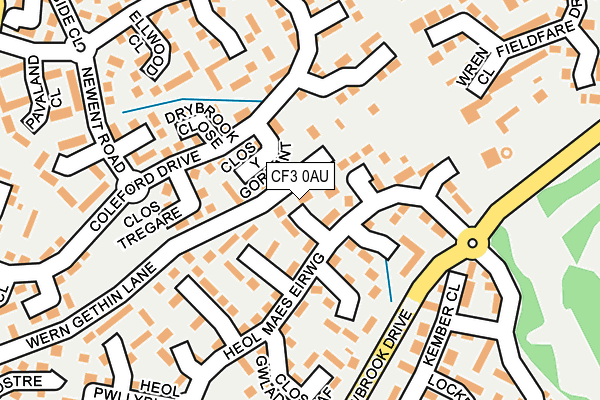 CF3 0AU map - OS OpenMap – Local (Ordnance Survey) CF3 0AU map - OS OpenMap – Local (Ordnance Survey)