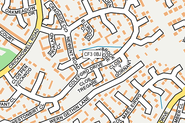 CF3 0BJ map - OS OpenMap – Local (Ordnance Survey) CF3 0BJ map - OS OpenMap – Local (Ordnance Survey)