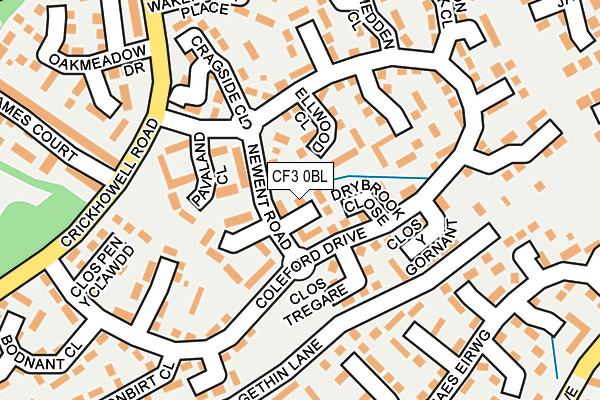 CF3 0BL map - OS OpenMap – Local (Ordnance Survey) CF3 0BL map - OS OpenMap – Local (Ordnance Survey)