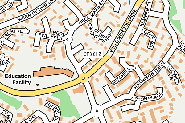CF3 0HZ map - OS OpenMap – Local (Ordnance Survey) CF3 0HZ map - OS OpenMap – Local (Ordnance Survey)