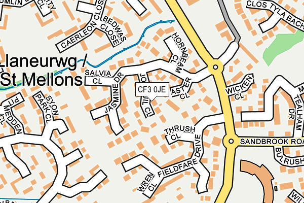 CF3 0JE map - OS OpenMap – Local (Ordnance Survey) CF3 0JE map - OS OpenMap – Local (Ordnance Survey)