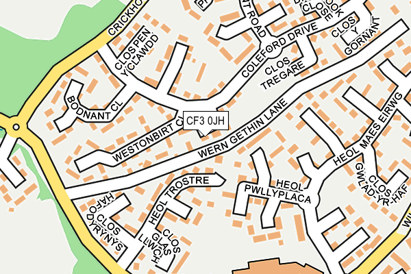 CF3 0JH map - OS OpenMap – Local (Ordnance Survey)