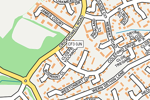 CF3 0JN map - OS OpenMap – Local (Ordnance Survey) CF3 0JN map - OS OpenMap – Local (Ordnance Survey)