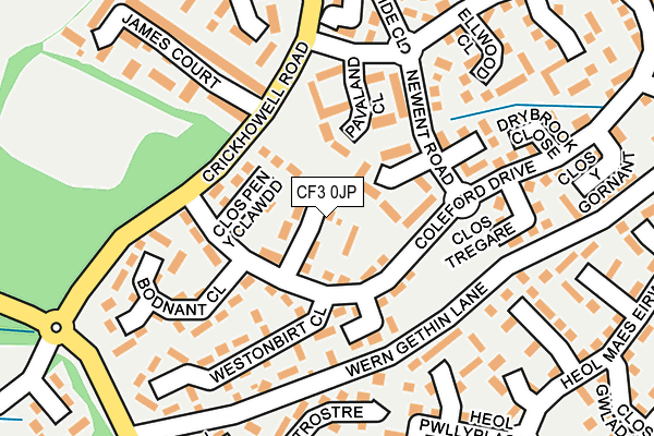 CF3 0JP map - OS OpenMap – Local (Ordnance Survey) CF3 0JP map - OS OpenMap – Local (Ordnance Survey)