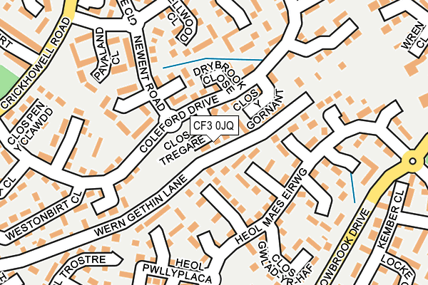 CF3 0JQ map - OS OpenMap – Local (Ordnance Survey) CF3 0JQ map - OS OpenMap – Local (Ordnance Survey)
