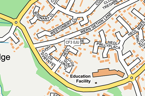 CF3 0JU map - OS OpenMap – Local (Ordnance Survey) CF3 0JU map - OS OpenMap – Local (Ordnance Survey)