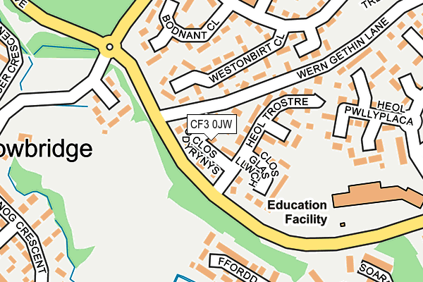 CF3 0JW map - OS OpenMap – Local (Ordnance Survey)