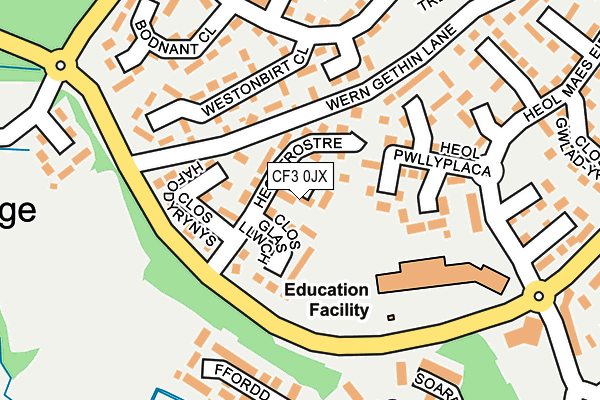 CF3 0JX map - OS OpenMap – Local (Ordnance Survey) CF3 0JX map - OS OpenMap – Local (Ordnance Survey)