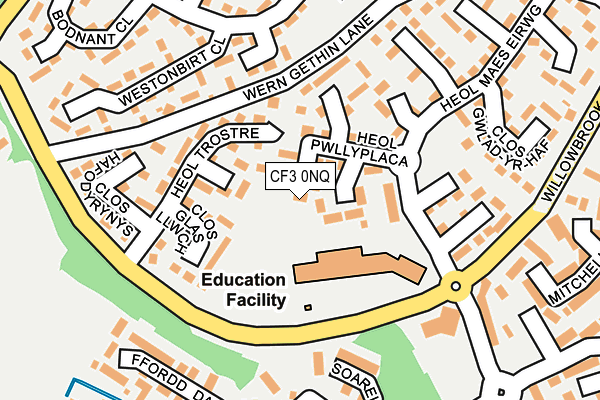 CF3 0NQ map - OS OpenMap – Local (Ordnance Survey) CF3 0NQ map - OS OpenMap – Local (Ordnance Survey)