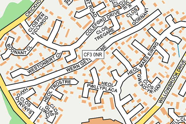 CF3 0NR map - OS OpenMap – Local (Ordnance Survey) CF3 0NR map - OS OpenMap – Local (Ordnance Survey)