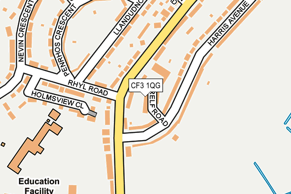 CF3 1QG map - OS OpenMap – Local (Ordnance Survey) CF3 1QG map - OS OpenMap – Local (Ordnance Survey)
