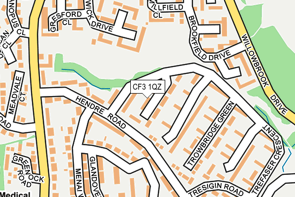 CF3 1QZ map - OS OpenMap – Local (Ordnance Survey) CF3 1QZ map - OS OpenMap – Local (Ordnance Survey)