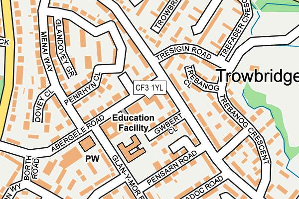CF3 1YL map - OS OpenMap – Local (Ordnance Survey) CF3 1YL map - OS OpenMap – Local (Ordnance Survey)