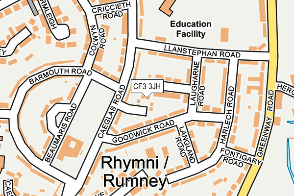 CF3 3JH map - OS OpenMap – Local (Ordnance Survey) CF3 3JH map - OS OpenMap – Local (Ordnance Survey)