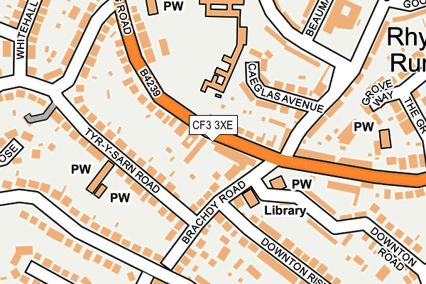 CF3 3XE map - OS OpenMap – Local (Ordnance Survey) CF3 3XE map - OS OpenMap – Local (Ordnance Survey)