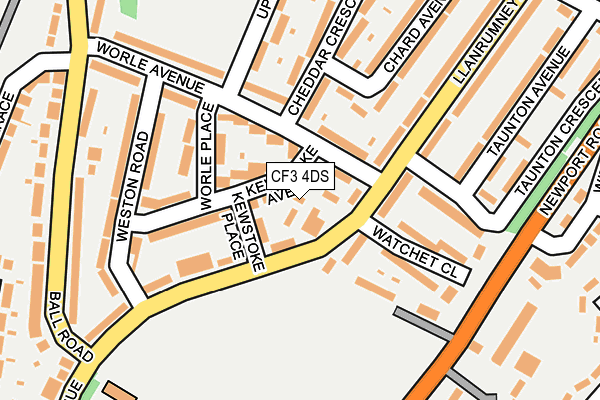 CF3 4DS map - OS OpenMap – Local (Ordnance Survey) CF3 4DS map - OS OpenMap – Local (Ordnance Survey)