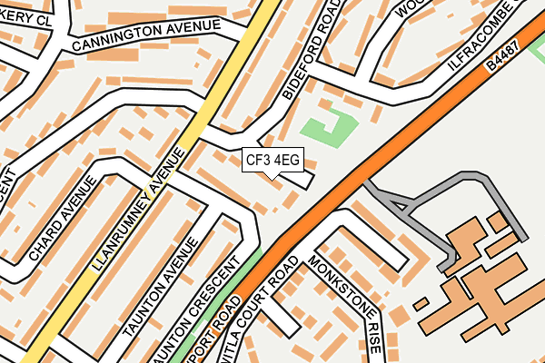 CF3 4EG map - OS OpenMap – Local (Ordnance Survey) CF3 4EG map - OS OpenMap – Local (Ordnance Survey)