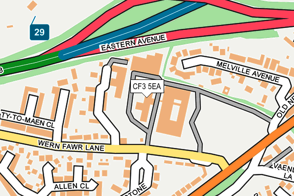 CF3 5EA map - OS OpenMap – Local (Ordnance Survey) CF3 5EA map - OS OpenMap – Local (Ordnance Survey)