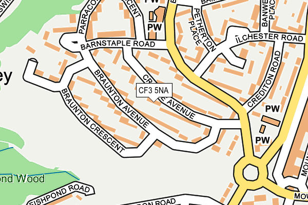 CF3 5NA map - OS OpenMap – Local (Ordnance Survey) CF3 5NA map - OS OpenMap – Local (Ordnance Survey)