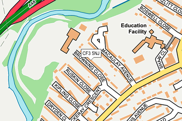 CF3 5NJ map - OS OpenMap – Local (Ordnance Survey) CF3 5NJ map - OS OpenMap – Local (Ordnance Survey)