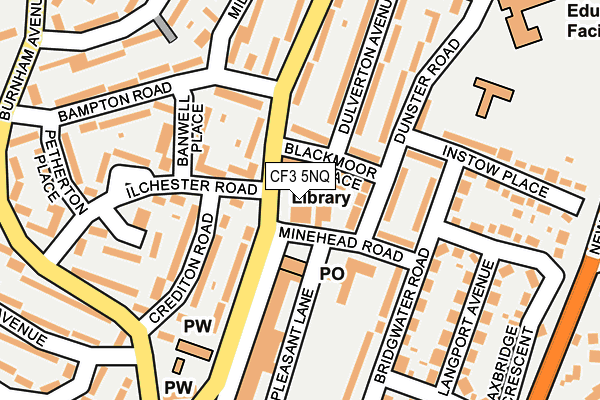 CF3 5NQ map - OS OpenMap – Local (Ordnance Survey) CF3 5NQ map - OS OpenMap – Local (Ordnance Survey)