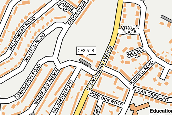 CF3 5TB map - OS OpenMap – Local (Ordnance Survey) CF3 5TB map - OS OpenMap – Local (Ordnance Survey)
