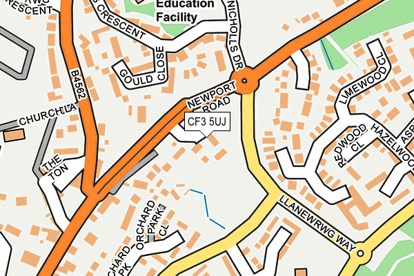 CF3 5UJ map - OS OpenMap – Local (Ordnance Survey) CF3 5UJ map - OS OpenMap – Local (Ordnance Survey)