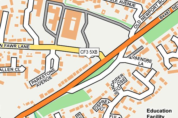 CF3 5XB map - OS OpenMap – Local (Ordnance Survey) CF3 5XB map - OS OpenMap – Local (Ordnance Survey)