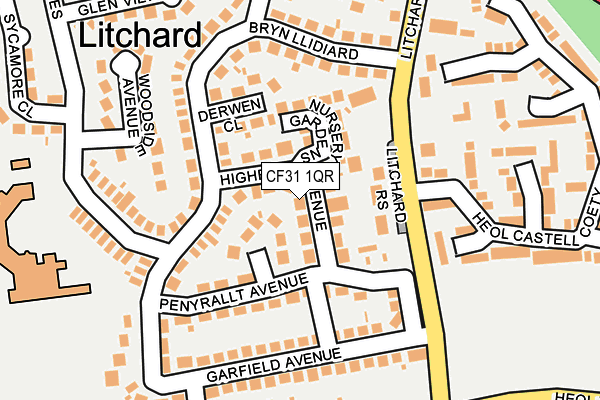 CF31 1QR map - OS OpenMap – Local (Ordnance Survey) CF31 1QR map - OS OpenMap – Local (Ordnance Survey)