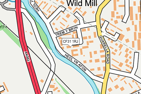 CF31 1RJ map - OS OpenMap – Local (Ordnance Survey) CF31 1RJ map - OS OpenMap – Local (Ordnance Survey)