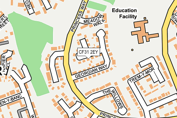 CF31 2EY map - OS OpenMap – Local (Ordnance Survey) CF31 2EY map - OS OpenMap – Local (Ordnance Survey)