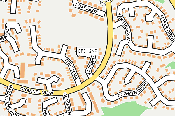 CF31 2NP map - OS OpenMap – Local (Ordnance Survey) CF31 2NP map - OS OpenMap – Local (Ordnance Survey)