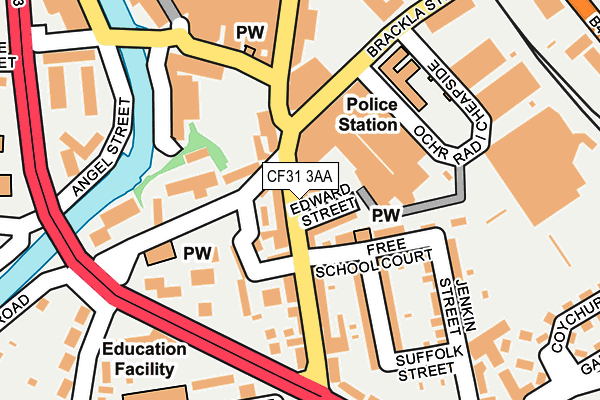 CF31 3AA map - OS OpenMap – Local (Ordnance Survey) CF31 3AA map - OS OpenMap – Local (Ordnance Survey)