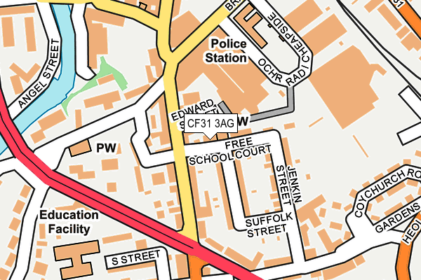 CF31 3AG map - OS OpenMap – Local (Ordnance Survey) CF31 3AG map - OS OpenMap – Local (Ordnance Survey)