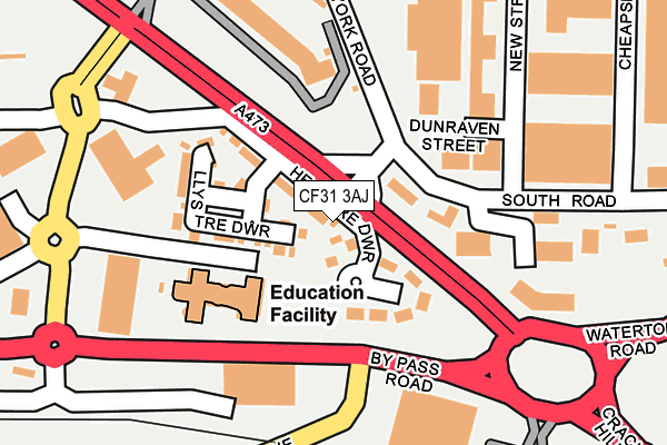 CF31 3AJ map - OS OpenMap – Local (Ordnance Survey) CF31 3AJ map - OS OpenMap – Local (Ordnance Survey)