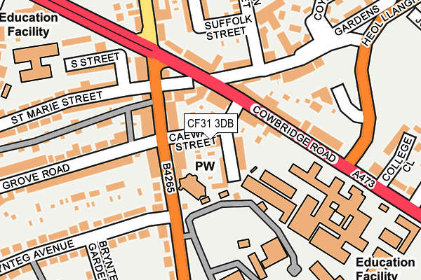 CF31 3DB map - OS OpenMap – Local (Ordnance Survey) CF31 3DB map - OS OpenMap – Local (Ordnance Survey)