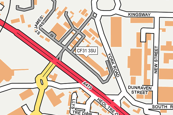 CF31 3SU map - OS OpenMap – Local (Ordnance Survey) CF31 3SU map - OS OpenMap – Local (Ordnance Survey)